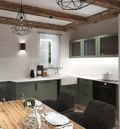 Beispielküche in grün
