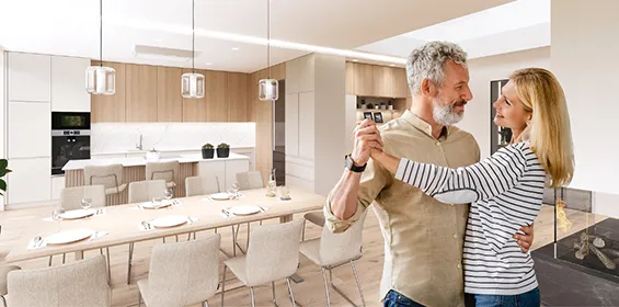 Glückliches Paar in Wagenleitner Küche