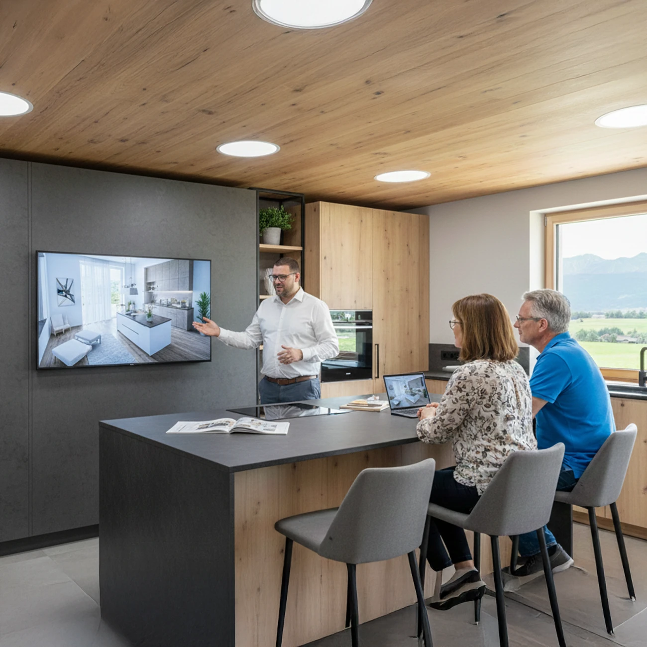 Thomas Strasser präsentiert Küchenplan