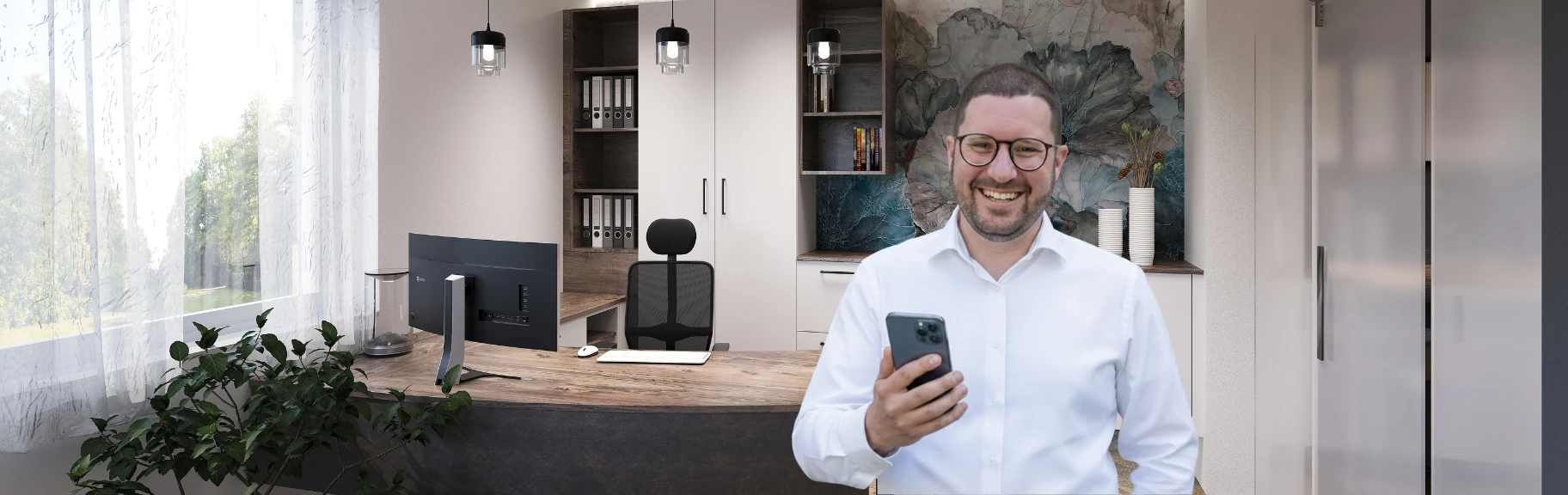 Thomas Strasser mit Telefon