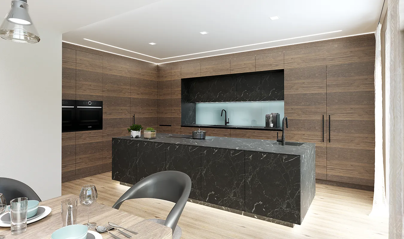 schwarze Küche von Wagenleitner